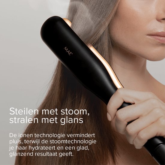 MAE® Steam Straight - Lisseur à vapeur - Lisseur à vapeur professionnel - noir