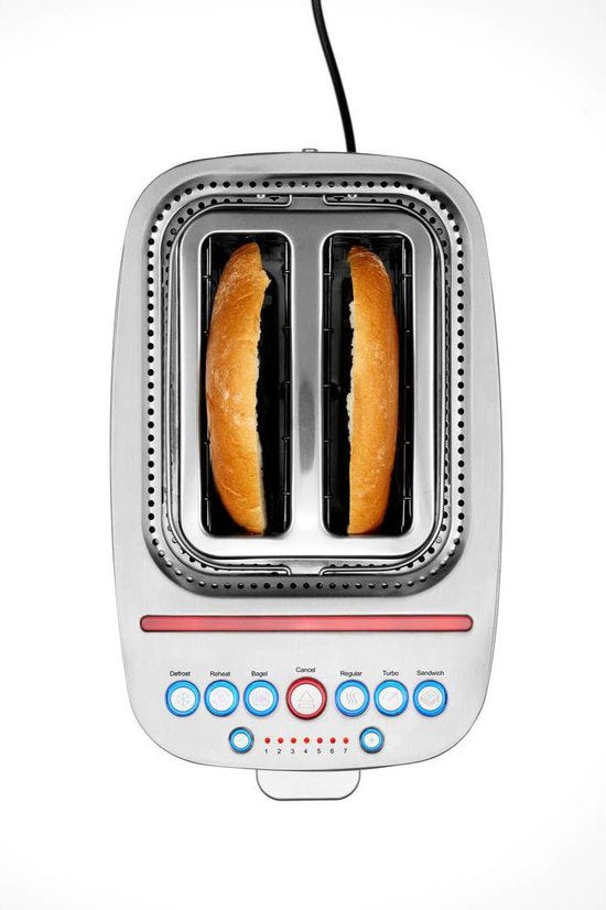 Solis - Grille-pain - Acier inoxydable argenté - Avec Sandwich-Zangen & Bagelfunktion - Puissance 1635 Watt - Grille-pain professionnel à 2 tranches