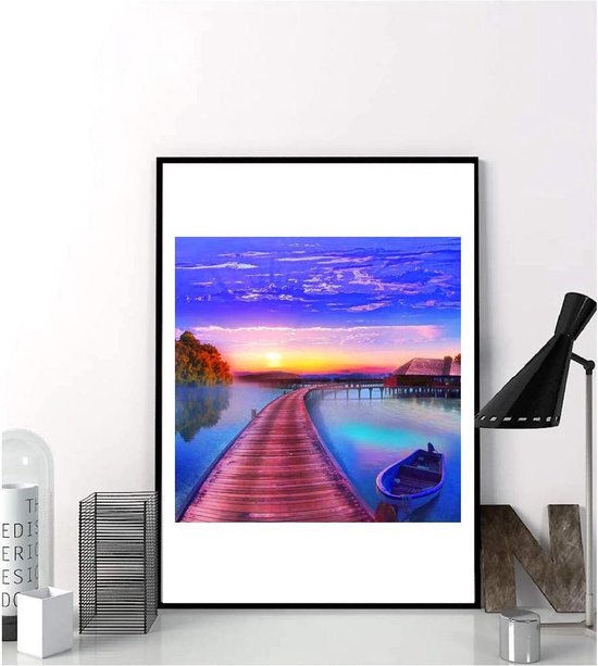 Rubye® Peinture au diamant adultes - Peinture au diamant enfants - Peinture au diamant paquet complet - Paysage marin - 35x35cm