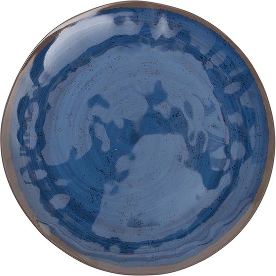 Bo-Camp - Assiette de petit-déjeuner - Halo - Lot de 4 - Mélamine - Bleu