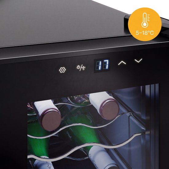 Tristar WR-7506 - Cave à vin 6 bouteilles - Armoire à vin - 5 ⁰C à 18 ⁰C - Noir