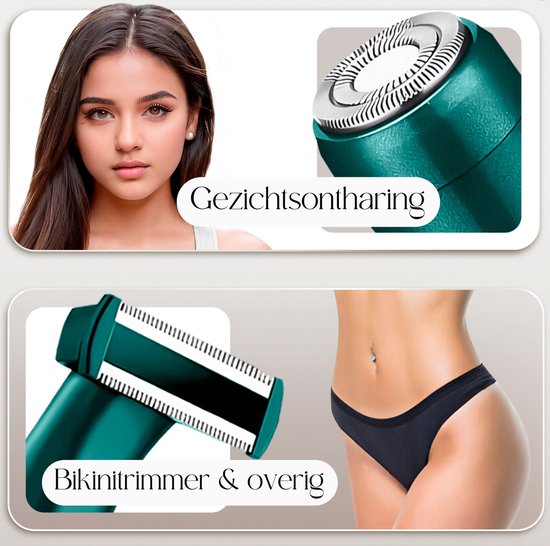 Tondeuse bikini 4 en 1 + sac de voyage - Sansbeauté® - Visage - Aisselles - Jambes - Maillot - Tondeuse à sourcils - Epilation visage femmes - Zone intime - Ladyshaves Bikini - Epilateur électrique