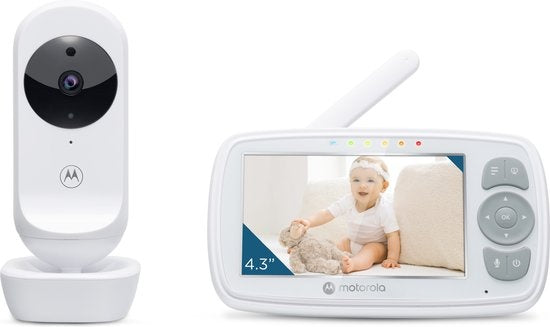 Motorola Nursery Babyfoon - avec caméra - VM34 - Écran couleur 4,3 pouces - Vision nocturne infrarouge - Fonction interphone - Berceuses