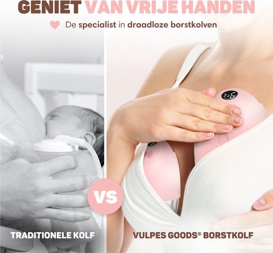 Vulpes Goods® BabyCare - Tire-lait mains libres - Tire-lait électrique sans fil - Portable - Double tire-lait électrique mains libres - 2 pièces - version MAX