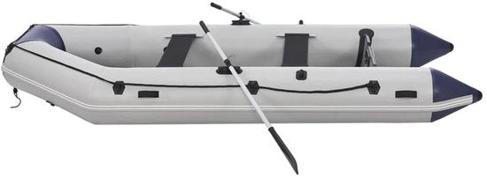 Bateau gonflable- 2 banquettes - Gris - 2 pagaies incluses