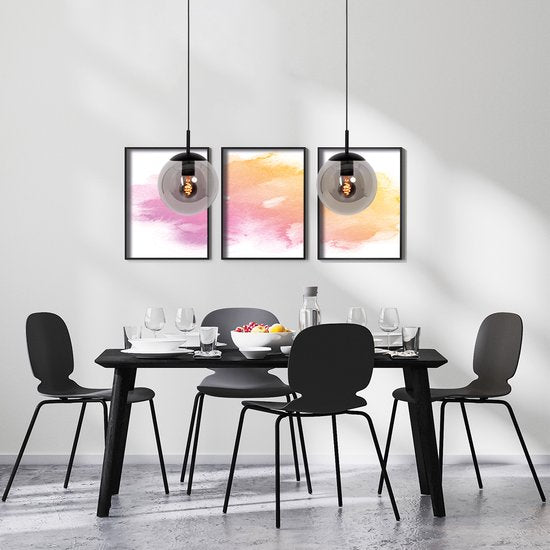 Steinhauer - lampe suspendue - Bollique - noir - verre métal - Ø 30cm - E27 - 3498ZW