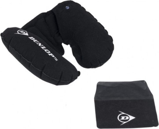 Coussin pour la tête et la nuque - gonflable - avec sac de rangement - noir