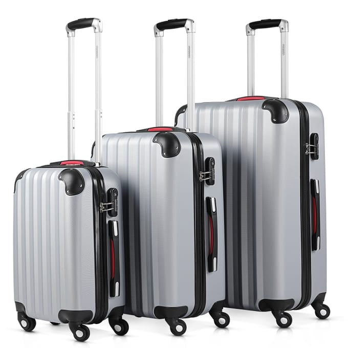 Set de 3 valise rigides Monzana - M/L/XL - Argenté