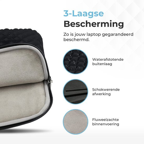 Trendfield Macbook Air Sleeve 13.3 - 13.6 Inch Laptop Sleeve - Macbook Pro Sleeve - Laptop Sleeve 13 Inch - Diamond Case - Black