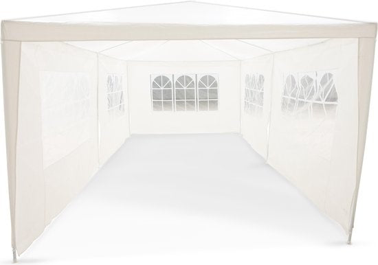 Lifetime Tente de jardin - 6 parois latérales - avec fenêtres - 3 x 6 m - blanc