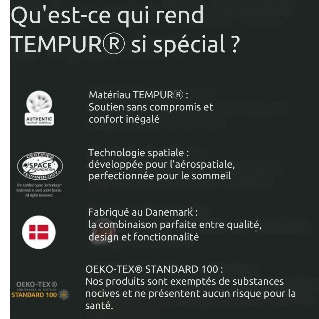 Housse de couette TEMPUR - 190 x 200 cm - Fibres de bambou - Résistante au repassage et au séchage - Confort soyeux et régulation naturelle de la température - Beige