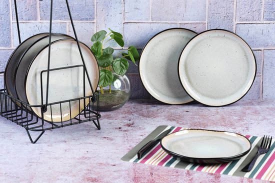 assiette IRIS Ø21,5cm - 6 pièces - Blanc ivoire