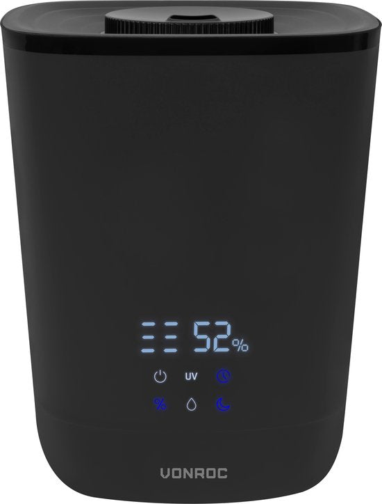 VONROC Humidificateur 4,5 litres - ultrasons - stérilisation UV - sortie de brume 360° - Télécommande incluse