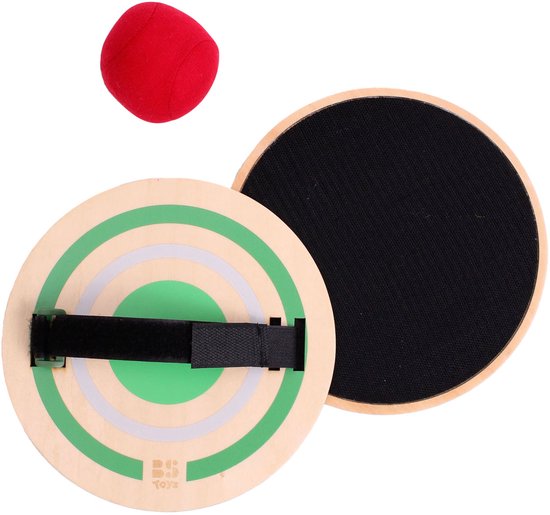 BS Toys Jeu de lancer - Jouets en bois - Sport - Jeu de lancer avec velcro