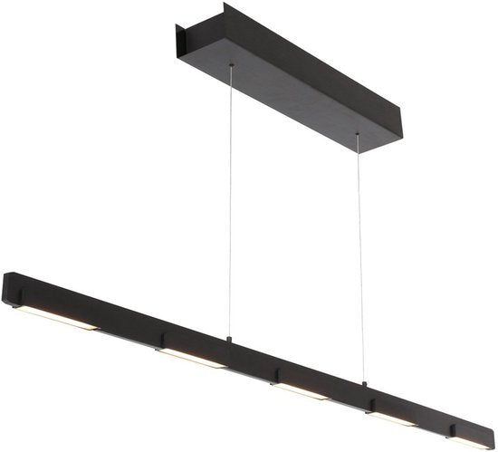 Suspension Bloc 3296ZW noire, réglable en hauteur, en verre et métal - Steinhauer, 120 cm, avec module LED et variateur d'intensité