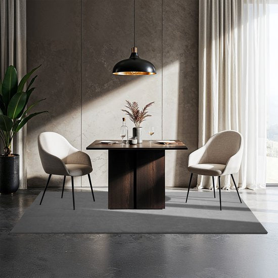 tectake® Tapis à poils courts - 120 x 170 cm - Gris - Tapis pour le salon, la chambre à coucher, la salle à manger - Facile d'entretien et lavable - Sous-couche antidérapante - Antiallergique - Diverses tailles et couleurs