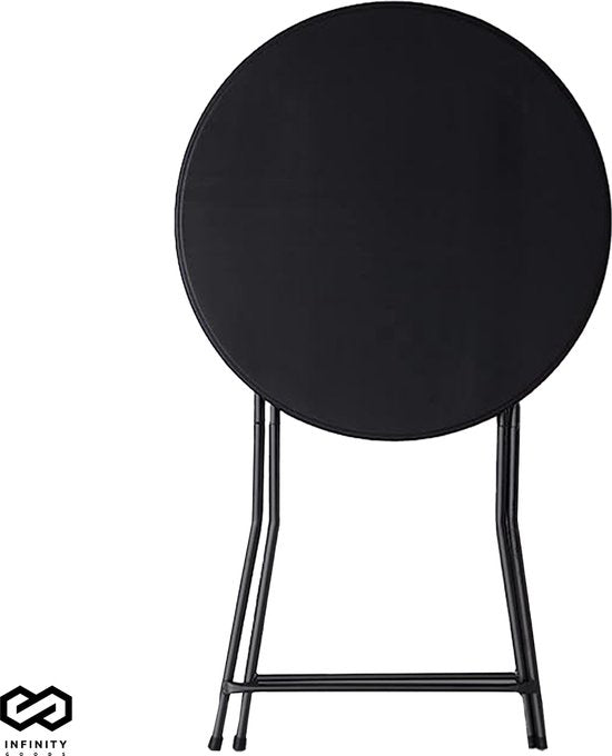Infinity Goods Sturdy Black Stand Table - Table de fête - Robuste et résistante aux intempéries - Pliable - 80cm x 110cm - Fête - 1 pièce - Noir