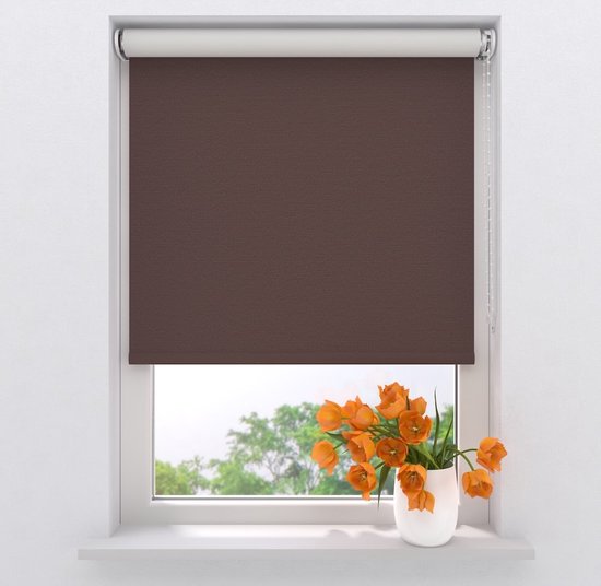 Store enrouleur Easy Blackout - Marron - 120 x 190 cm