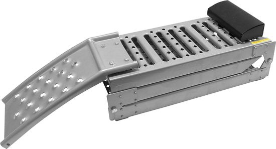 Rampe d'accès Carpoint – Dépliable – Longueur 160-200 cm - Largeur 25 cm - Capacité de charge 250 kg - Hauteur maximale d'accès 55 cm - Aluminium – Antidérapante