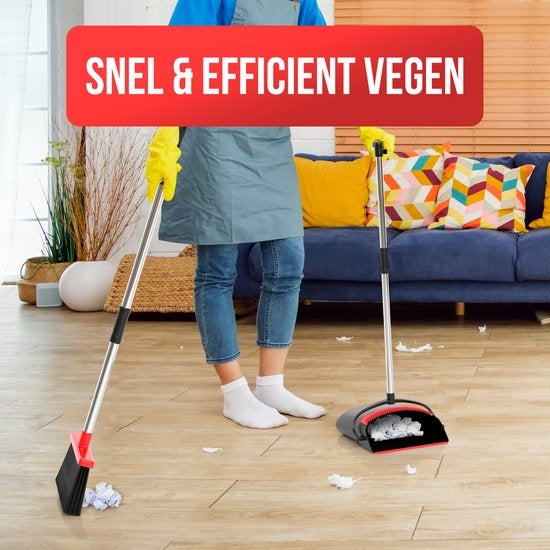 Pelle et brosse - Strex - avec long manche - réglable 87-127cm - dents de nettoyage intégrées