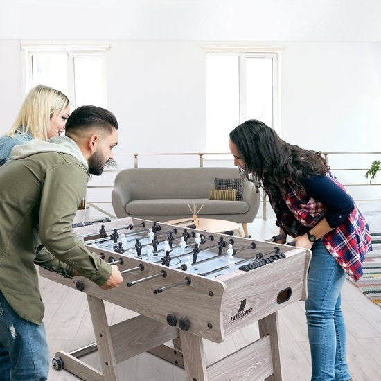Cougar Scorpion Kick Football Table Pliable Chêne - 122 x 61 x 80 cm - Ballons inclus