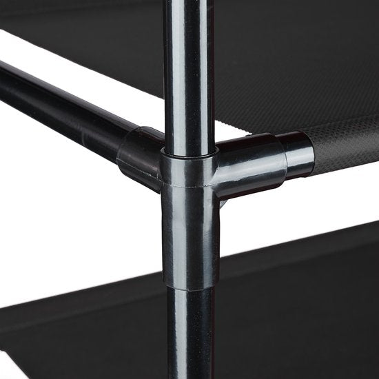 étagère à chaussures haute - 10 étages - métal - tissu - 83 cm de large - noir