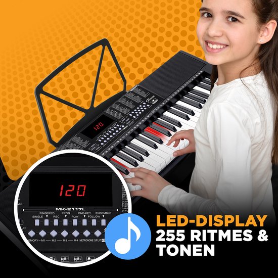 Finesse Keyboard Piano - Lighting - Stand & Accessories - 61 Keys - Digital Piano - Electric Piano - Child