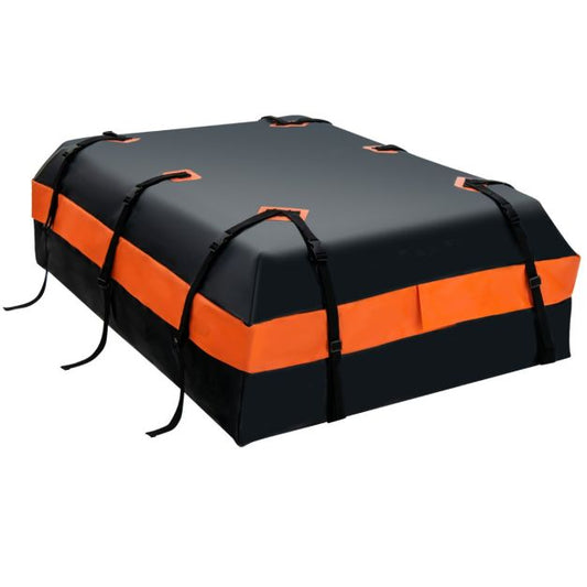 Costway Galerie de toit - Imperméable & Tapis antidérapant inclus - 560 litres - 132 x 100 x 43 cm - Noir/Orange