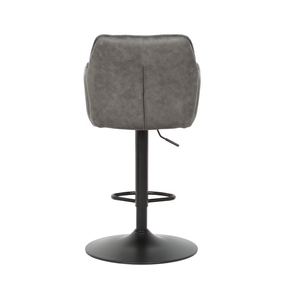 Duopack Tabouret de bar Jill - 2x Tabouret de bar Jill - 51 x 53 x 96-116 cm - Microfibre Anthracite