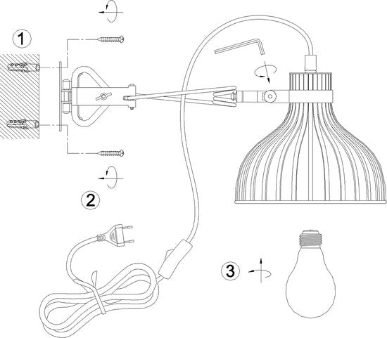Applique murale Anne Lighting Dunbar - noire - métal - 3093ZW