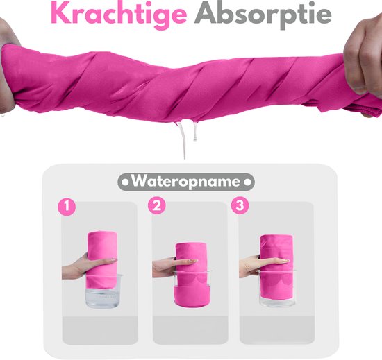 VAIVE Serviette microfibre - Serviette de plage 100x200 - Serviette de bain - Serviette de voyage Séchage rapide - Rose