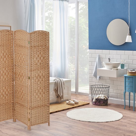 Paravent - 170 x 241 cm - pliable - 6 panneaux - bois - papier