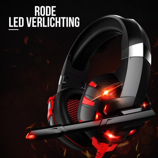 Casque de jeu Strex avec microphone rouge - PC + PS4 + PS5 + Xbox One + Xbox Series
