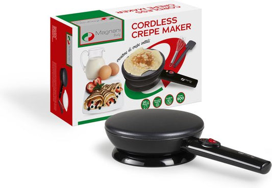 Magnani - Appareil à crêpes - Revêtement antiadhésif - Spatule, fouet et assiette inclus - Poêle à crêpes - Électrique - 800 W