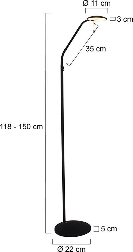 Lampadaire Steinhauer Zenith LED - Noir
