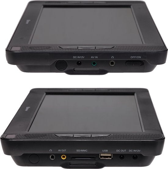Lecteur DVD portable pour voiture - Denver - 25cm - 2 écrans - Support appui-tête - Noir