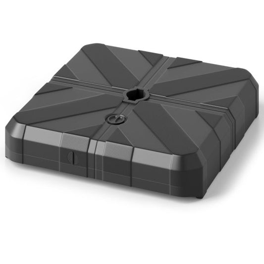 Coast Robust Black Parasol Base 67x67x13 cm - Remplissable avec de l'eau et du sable jusqu'à 80 kg, Portable Square Parasol Stand for Offset Parasol 300 cm