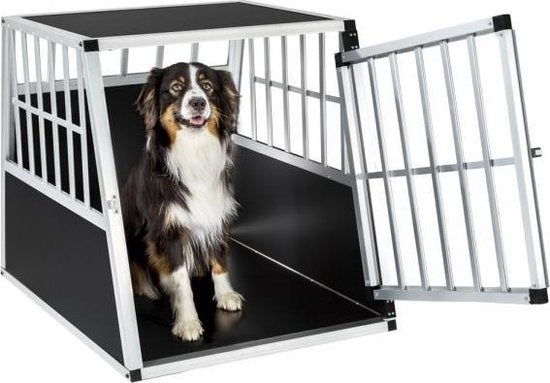 Cage pour chien - Tectake  - Noir/Argent - 90 x 66 x 69,5 cm