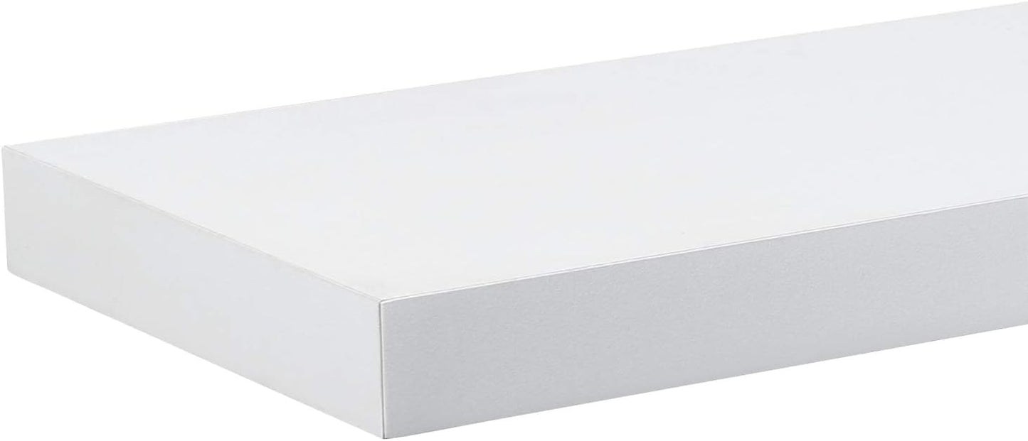 Étagère murale Esituro - 70 x 23 x 3,8 cm - Suspendue - Bois - Blanc