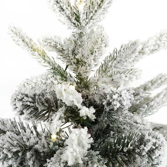 Black Box Trees Sapin de Noël artificiel Grimshaw avec neige H120 x P60 cm - Sapin artificiel en pot - Sapin de Noël artificiel d'intérieur - 206 branches - Vert
