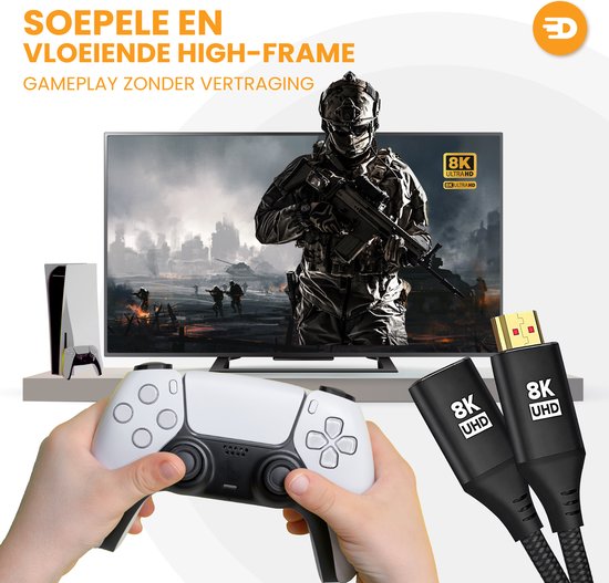 Drivv. Câble d'extension HDMI Premium 2.1 - mâle vers femelle - 3 mètres