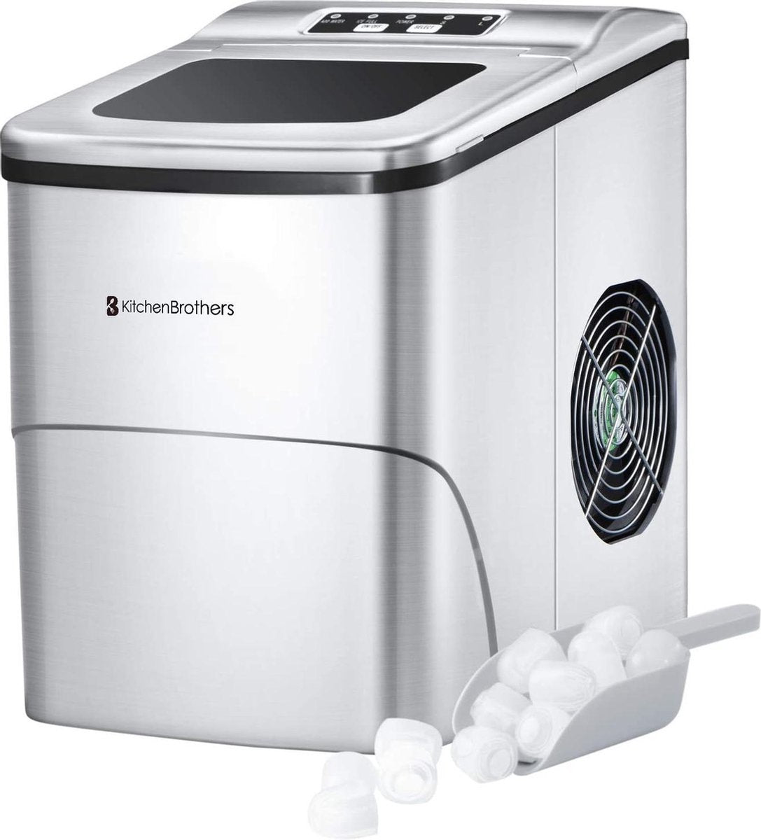Machine à glaçons KitchenBrothers - 2 litres - 6-8 min. - Silver