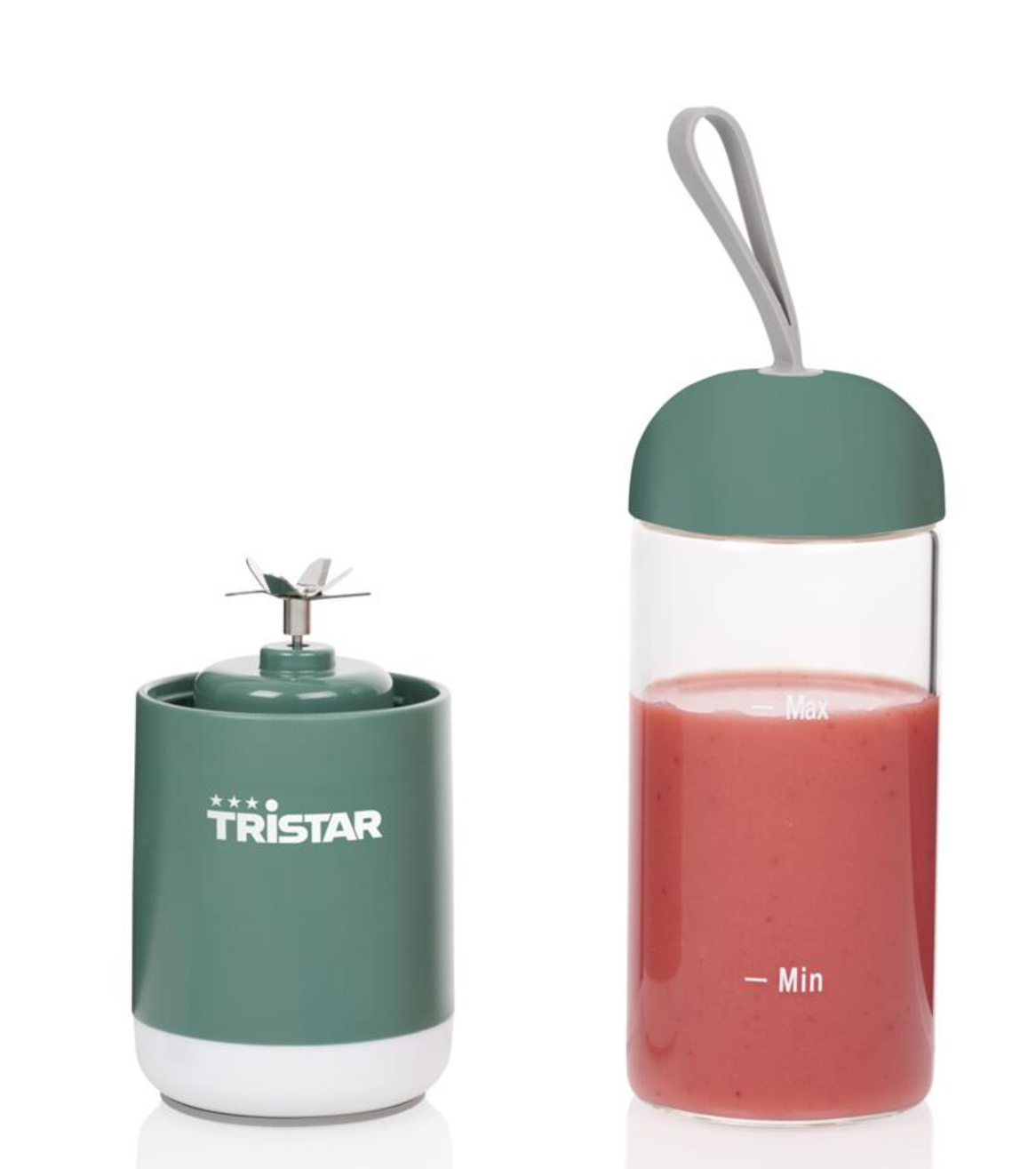 Mini-mixeur Tristar To Go – Mixeur à smoothies portable – Rechargeable par USB – 280 ml – Vert
