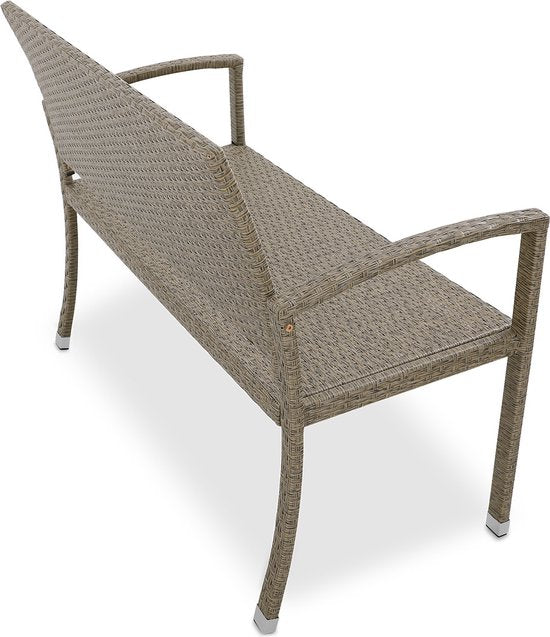 Banc de jardin Casaria Polyrattan - 2 places résistant aux UV - Beige