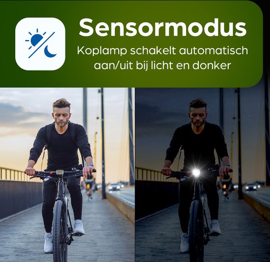 Kit d'éclairage LED rechargeable Exortus® pour vélo - Kit de feux de vélo blancs et rouges – Feux adaptés à tous les vélos (de course) - Indicateur de niveau de batterie - Résistants aux chutes et étanches - Avec mode capteur de lumière - Peuvent égalemen