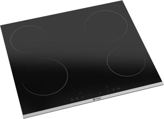 Wiggo WH-E614G(B) - Table de cuisson à induction encastrable - 60 cm - 4 zones de cuisson - Commande par curseur - Monophasé, sans fiche - Garantie 5 ans - Noir