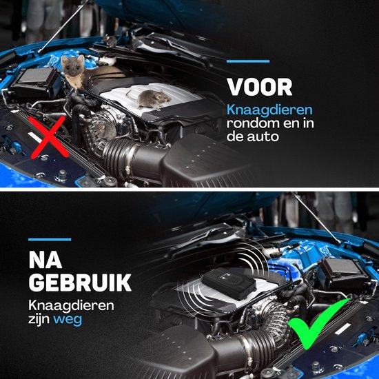 Vulpes Goods® Repellent - Marten Repellent - Pest Repellent - Multifunctional Set Indoor & Outdoor - Batteries, 12V & Car Battery - Marters, Mice & Rats - Stone Marten Repellent PRO - 2 pieces - Incl. Batteries