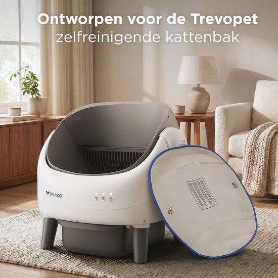 Tapis pour bac à litière TrevoPet® - Imperméable et résistant aux griffures - Tapis d'intérieur pour bac à litière automatique - Tapis de protection - 40 x 37 cm