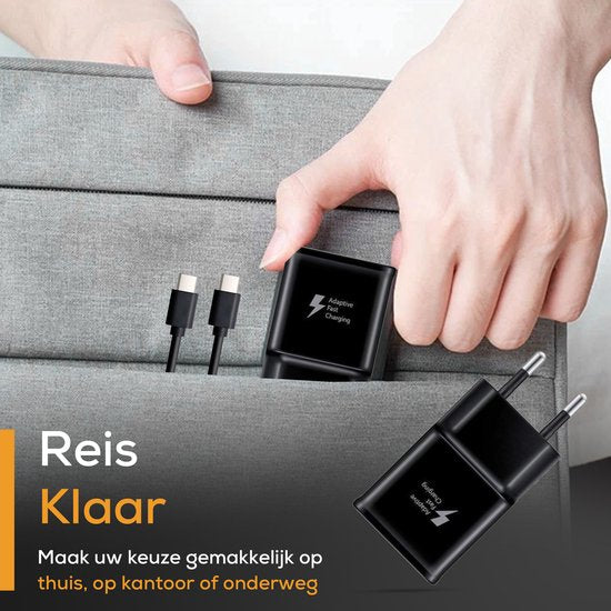 Golden Sound original 25W fast charger - USB C Fast charger - Samsung charger - 1.5 metre wire - Power adapter - Charger suitable for Samsung & Apple