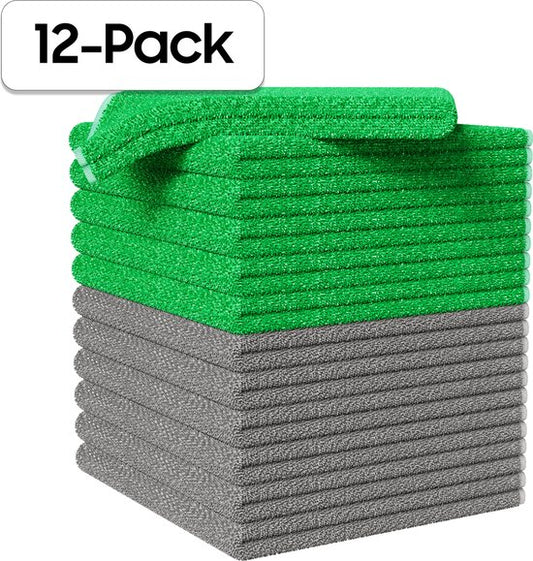 Gandria Lingettes microfibres - 12 pièces - Lingettes nettoyantes - 30 x 30 cm - Torchons - Microfibres - Lingettes nettoyantes lavables - Lingettes ménagères